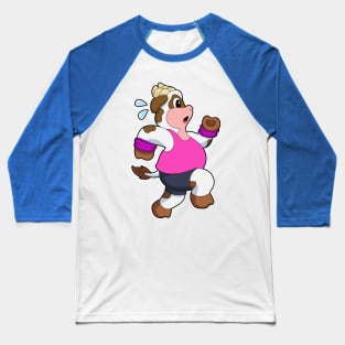 Cow at Running Baseball T-Shirt